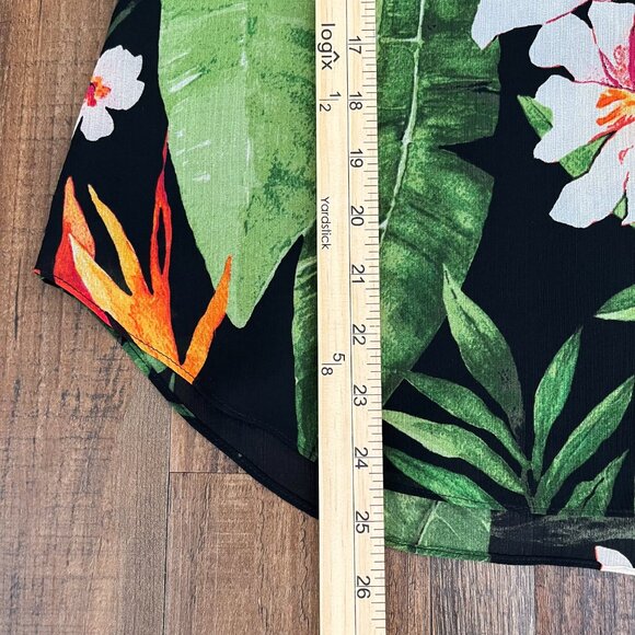 Lauren Ralph Lauren Flutter Sleeve Blouse Floral Tropical Tie Neck Size Medium - Picture 11 of 15